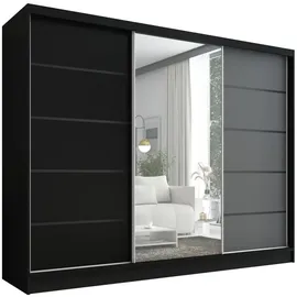 a&j möbelland gmbh Schiebetürenschrank AURELIA 2 200 x 0 x 0 cm Schwarz/Grau