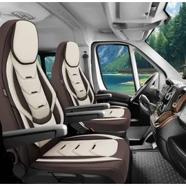 BREMER SITZBEZÜGE Wohnmobil Schonbezüge für Fiat Ducato / Weitere, H10, braun-beige