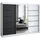 A&J MöbelLand Schiebetürenschrank VILUNO 200 x 215 x 59,5 cm Schwarz/Weiß