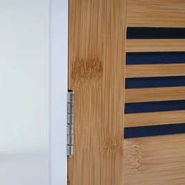 Mendler Hochschrank HWC-A85, Badschrank Badregal Bambus, MVG-zertifiziert 180x40x31cm weiß