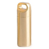 Tragbare Pillendose, SENRISE wasserdichte Pillendose aus Metall, kleine Tasche, Schlüsselanhänger, Medikamentenetui für Outdoor, Reisen, Camping, Gold, Medium, 2 Stück