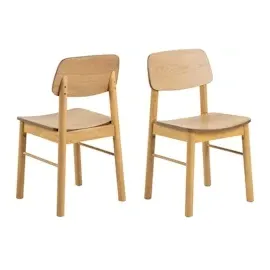 VCM 2er-Set Actona Stuhl Barlow Holz Braun Eiche