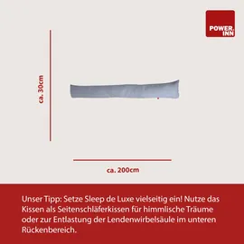 POWER INN Sleep DE Luxe Seitenschläferkissen 30 x 200 cm Blau