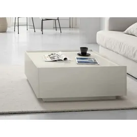 PLACES OF STYLE Couchtisch PLACES OF STYLE "Piano", beige (beige hochglanz, beige hochglanz), B:90cm H:36cm T:90cm, Tische, Couchtisch, hochwertig UV lackiert, mit zwei Schubladen inkl. Soft-Close Funktion