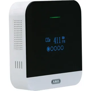 ABUS CO2WM110 AirSecure Luftqualität, Luftfeuchtigkeit Temperatur im Raum - mit Alarm und CO2-Ampel - 10-Jahres-Sensor