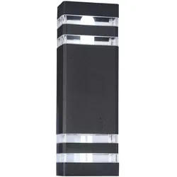 moderne Wandleuchte Unter den Linden" Aluminium schwarz IP65 E27 2-flammig"