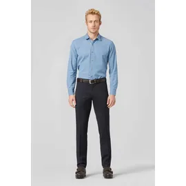 Meyer Anzughose "Bonn", Herren, Gr. 28, Normalgrößen, blau, 53% Polyester, 45% Wolle, 2% Elasthan, unifarben, slim fit lang, Hosen Anzughose, mit 4-Way-Stretch