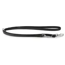 DAS LEDERBAND Hundeführleine Toronto Black, schwarz, L: 200 cm x 18 mm