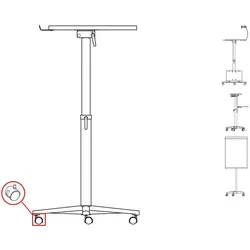 Rolle für Stehpulte und Beamertische