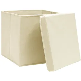 vidaXL Aufbewahrungsbox 28 x 28 x 28 cm 4-tlg. creme