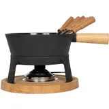 Boska Fondue-Set Pro L/Komplettes Käsefondue-Set/Für Kochfelder aller Art geeignet/Robust/Gusseisen/Schwarz - 1,8 Liter