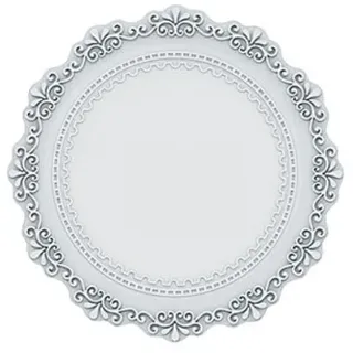 Wambere 1 Stück Runde Tischsets mit Einem Durchmesser von 23 cm,Spitzen-Silikon-Tischset,Abwaschbare Platzsets Teller Untersetzer,Wasserfeste Tischsets Rutschfestes placemat,für Esstisch, Küche,Grau