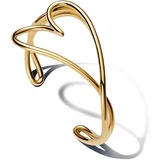 Pandora Essence Organisch Geformtes Herz Armreif aus Sterling Silber mit vergoldeter Metalllegierung, Größe: 19cm, 563808C00-2