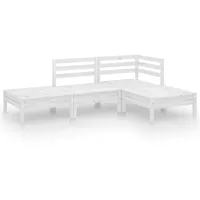vidaXL Garten-Lounge-Set 4-tlg. weiß Kiefer