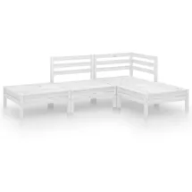 vidaXL Garten-Lounge-Set 4-tlg. weiß Kiefer