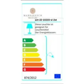 Marrakesch Orient & Mediterran Interior 2er Set Wandlampen Yazid Silber H 29 cm - Orient trifft Moderne