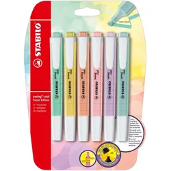 STABILO Textmarker swing cool Pastel Edition Blisterkarte 6 Stifte