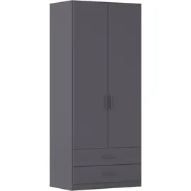 Rauch Drehtürenschrank GAMMA 91 x 210 x 54 cm grau
