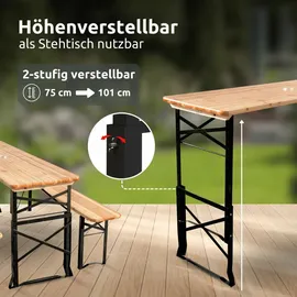 deluke Bierzeltgarnitur, Braun, Holz, Gartenmöbel, Gartenmöbel-Sets
