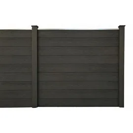 prestige home WPC Sichtschutzzaun Caracas 180 x 900 cm Anthrazit 5 Zaunelemente + 6 Pfosten