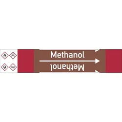 Rohrleitungskennzeichen Methanol - 33000x105 mm Folie selbstklebend