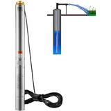 Vevor Tiefbrunnenpumpe Brunnenpumpe Edelstahl Wasserpumpe 2200W 9,8 m3/h 144m
