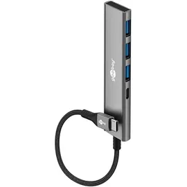 goobay Slim 4-Port, USB-Hub, USB-CTM auf USB-CTM/USB-A, 5 Gbit/s