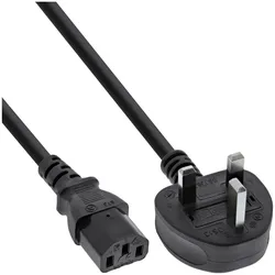 InLine® Netzkabel, Netzstecker England, Kaltgerätestecker C13, 1,8m