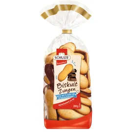 Schulte Schoko Biskuitzungen 200 g Biskuitgebäck mit Vollmilchschokolade Gebäck zu Kaffee und Tee