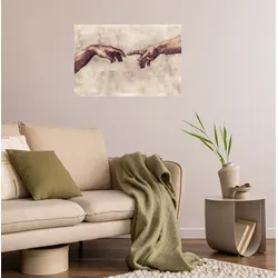 Wandsticker QUEENCE "Michelangelo", braun, T:0,1cm, Folie, Wandtattoos, Selbstklebend, kinderleichte Anbringung