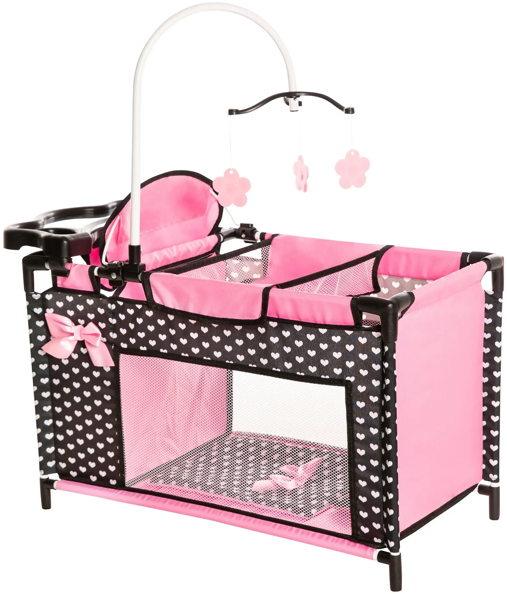 Bayer Design Puppen-Multibett, schwarz | pink