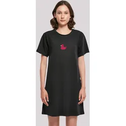 Shirtkleid F4NT4STIC "Gummiente", Damen, Gr. L, schwarz, Obermaterial: 100% Baumwolle, casual, regular fit, Rundhals, Kurzarm ohne Bündchen, Kleider, Print