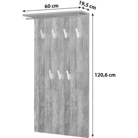 Schildmeyer Mid.you Garderobenpaneel Eiche, 60x120.5x20.5 cm