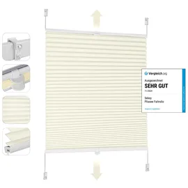Sekey Plissee Klemmfix ohne Bohren Faltrollo Plisseerollo Jalousie für Tür & Fenster Blickdicht Sichtschutz Sonnenschutz Fertifplissee Rollo 80 cm breit Beige