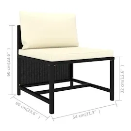 vidaXL 4-Sitzer-Gartensofa schwarz 313515