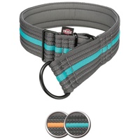 TRIXIE Fusion Zug-Stopp-Halsband, extra breit, S-M, 28-38 cm/35 mm, Graphit/Ozeanblau