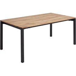 Esstisch NIEHOFF SITZMÖBEL "Davos", beige (charakter, eiche, metall schwarz), B:180cm H:76cm T:100cm, Tische, Topseller