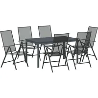 VidaXL Garten Essgruppe 7 pcs Anthrazit Stahl