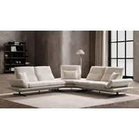 Sofa Couch Polsterung L-Form Wohnzimmer Design Ecke Textil Weiß Luxus Couchen - Weiß