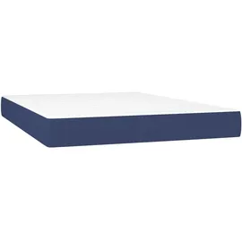 vidaXL Boxspringbett mit Matratze & LED Blau 140x200 cm Stoff