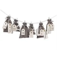 Frau Wundervoll Adventskalender Schneeflöckchen Baumwollbeutel grau