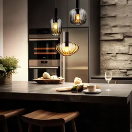 GLOBO Pendelleuchte Hängelampe Esszimmerlampe 3-Flammig Glas Deckenleuchte Designlampe