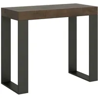 Itamoby Ausziehbare Konsole 90x40/300 cm Tecno Noce Anthrazitrahmen
