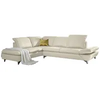 W.Schillig Ecksofa taoo, elegant und zeitlos, bequem, L-Form, mit Sitziefenverstellung & Kopfteilverstellung grau