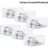 Packung von 6 Stapelbare Transparente Schuhboxen Organizer für Schuhe, hartes Kunststoff