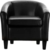 Hti-Living Clubsessel Cadogan Kunstleder 64 x 70 x 70 cm Schwarz