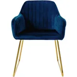 ML DESIGN modern liv 2er Set Esszimmerstühle Wohnzimmerstühle Küchenstuhl Polsterstuhl Blau Samt