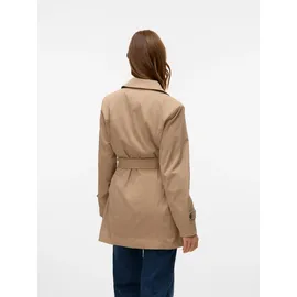 Vero Moda regular fit Trenchcoat mit Taillengürtel zum Binden Modell 'CHALSEA OLIVIA Hellbraun, XS