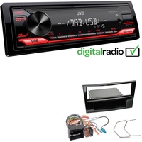 JVC KD-X182DB MP3 DAB+ USB 1-DIN Autoradio für Opel Corsa D piano black