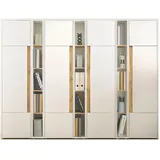 furn.design Aktenschrank-Set, weiß Eiche Wotan Nachbildung,Eiche, 260x200x40 cm, Arbeitszimmer, Aktenschränke